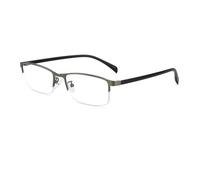 JIETIAN Men's Business Smart Zoom Anti-Blue Light HD Reading Glasses, 1.56 Aspheric Resin Lens Reader,Gray,+3.0