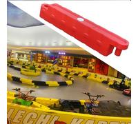 Jievmrs 2/3 /4/5 Pcs Go Kart Track Fence, Amusement Park Bumper Car Racing Track Barrier, Children's Activities/Construction Lot Safety Protectiive Runway(Red 2 Pcs,Small)