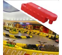 Jievmrs 2/3 /4/5 Pcs Go Kart Track Fence, Amusement Park Bumper Car Racing Track Barrier, Children's Activities/Construction Lot Safety Protectiive Runway(Red 3 Pcs,Large)
