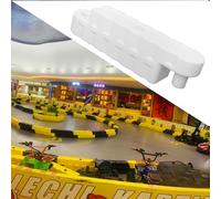 Jievmrs 2/3 /4/5 Pcs Go Kart Track Fence, Amusement Park Bumper Car Racing Track Barrier, Children's Activities/Construction Lot Safety Protectiive Runway(White 3 Pcs,Large)