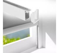 Jievmrs 2 Pcs Window Shades Side Rail for Blocking, U-Shaped Light Blocker Strips Sleepy Time Tracks, Nursery/Bathroom Privacy Protection Blocking Panels(White 2pcs,46in/116.8cm)
