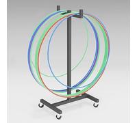 Jievmrs 4 Wheels Display Stand for Hula Hoop & Jump Rope, Exercise Hoop Storage Cart Sport Equipment Organizer Holder, Mobile Hula Ring Trolley