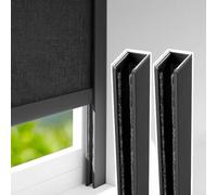 Jievmrs 46 52 58 60 70 72 Inch Light Blocking Strips, U-Shaped Side Rail Track for Blackout Roller Blinds, Home Theaters/Hotel/Nursery Light Blockers(Black 2pcs,125cm/49.2inch/4.1ft)