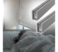 Jievmrs Bedroom Blackout Light Blocking Strips for Roller Blinds, U-channel Light Blockers Side Tracks for Window Shades, Nursery Blackout Side Rail(Gray 2 pcs,116cm(45.7in))