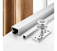 Jievmrs Bi-folding Sliding Barn Door Hardware Kit for 2 4 6 Doors, Pocket Door Guide Systems for Folding Door, Top Mounted Closet Door Rails Rollers Kit(6-door(both side open),1m/3.3ft)