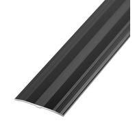 Jievmrs Door Threshold Strip Door Threshold Divider Strip for Flat/Uneven Floor, Non-slip Threshold Ramp Edge Trim Bar, Wood to Carpet Floor Transition Cover for Kitchen Bedroom(Black,130cm/4.3ft)