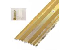 Jievmrs Door Threshold Strip Metal Threshold Strip with Holes & Screws, Doorway Non-slip Edge Trim Bar Carpet to Tile, Flooring Seam Decoration Cover for Laminate/Wood(Gold,130cm/4.3ft)
