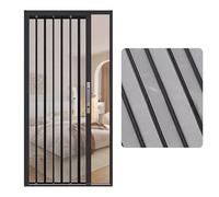 Jievmrs Folding Door Ventilated Accordion Door with Frame & Steel Mesh, Aluminum Folding Folding Sliding Door Hardware Kit, Foldable Telescopic Screen Door for Interior(Black,77x80in(196x203cm))