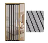 Jievmrs Folding Door Ventilated Accordion Door with Frame & Steel Mesh, Aluminum Folding Folding Sliding Door Hardware Kit, Foldable Telescopic Screen Door for Interior(Champagne,47x80in(119x203cm))