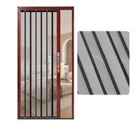 Jievmrs Folding Door Ventilated Accordion Door with Frame & Steel Mesh, Aluminum Folding Folding Sliding Door Hardware Kit, Foldable Telescopic Screen Door for Interior(Red,77x80in(196x203cm))