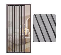 Jievmrs Folding Door Ventilated Accordion Door with Frame & Steel Mesh, Aluminum Folding Folding Sliding Door Hardware Kit, Foldable Telescopic Screen Door for Interior(Brown,45x80in(114x203cm))