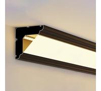 Jievmrs Led Channel Black Led Channels Diffuser, Led Indirect Lighting Crown Molding Ceiling Decor, Aluminum Linear Lighting Track for Kitchen, Theater, Hallways(45m/147ft)