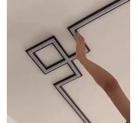 Jievmrs Led Channel Chinese Style Black Crown Molding Lighting Channel, Ceiling Trim Molding Aluminum Profile for Led Strip, Led Baseboard Lighting Skirting Track Cove(Cornre)