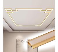Jievmrs Led Channel Gold Led Indirect Lighting Aluminum Channel, Crown Moulding Led Track Lighting for Ceiling, Led Light Molding Wall Washer Profile for Living Room(3.3ft/1m)