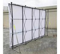 Jievmrs Outdoor Pop Up Backdrop Booth Stand, Collapsible Fabric Banner Display Stands Iron Frame, Trade Show/Advertising Poster/Business Displays Shelf(2.3x2.3m (7.5x7.5ft))