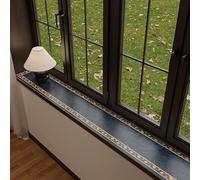 Jievmrs PU Leather Cushion Mat for Window Sill, Windows Ledge Protective Cover Pad for Decor Furniture, Customizable Bay Window Cushion Window Edge Mats(Blue,200x20cm/78.7x7.9in)