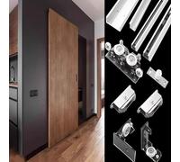 Jievmrs Trackless Sliding Ghost Door Track Systems, Hidden Sliding Barn Door Hardware Pocket Door Rail, Closet Doors Replacement Rail for Kitchen/Balcony(8ft/243cm)