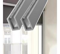 Jievmrs U-channel Blackout Light Block Strips for Roller Blinds, Aluminium Curtain Light Blockers Window Shades Side Rail, Sleepy Time Light Blocking Groove(Gray 2pack,66in/167.6cm)