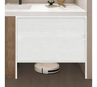 Jievmrs Up Down Sliding Folding Door for Storeroom, Retractable Screen Accordion Doors No Low Rail, Non-Woven Telescopic Security Gate with Aluminum Frame(110x50cm/43x20in)