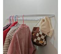 Jievmrs Wardrobe Rail Corner Closet Rods for Hanging Clothes, Curved Wardrobe Rail Pole Support Bracket For Showers, Space-saving Clothing Hanger Storage Holder Iron(White,40cm(15 3/4"))