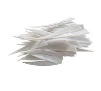 JIEXI HWYP Archery Fletches 4" turkey Feather Fletching Shield Shape Pack of 100 (white, right wing)