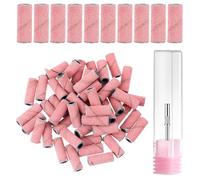 JIEYAO 100 Pcs Small Sanding Band Nail Drill Bits, Mini Cuticle Sanding Files, 180# Extra Fine Grit Nail File Sanding Bands with 3.1mm Mandrel Bit Small Bands for Acrylic Nails Gel Manicure(#240)