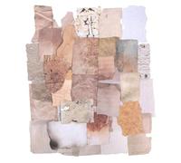JIEYAO 100 Pcs Vintage Scrapbook Paper Stickers, Retro Label Sticker for Scrapbooking, Aged Writing Paper Stickers Aesthetic Junk Journal Supplies Aesthetic Stickers in Brown Tones for DIY Crafts(C)