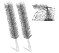 JIEYAO 2 Pcs Bendable Fan Cleaner Brushes, Cobweb Duster Fan Cleaning Brush Set Microfiber Head Washable Brush for Ceiling Fan Air Vents Curtains Cars Box Fan(Gray)