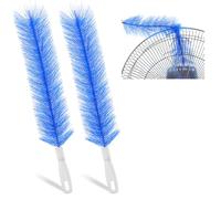 JIEYAO 2 Pcs Bendable Fan Cleaner Brushes, Cobweb Duster Fan Cleaning Brush Set Microfiber Head Washable Brush for Ceiling Fan Air Vents Curtains Cars Box Fan(Blue)