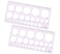 JIEYAO 2 Pcs Circle Templates for Drafting, Circle Geometry Template Drawing Tool, Round Geometric Stencils Multifunctional Round Geometric Ruler Tracer Measuring Tool for School Office Supplies(Pink)