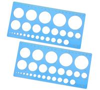 JIEYAO 2 Pcs Circle Templates for Drafting, Circle Geometry Template Drawing Tool, Round Geometric Stencils Multifunctional Round Geometric Ruler Tracer Measuring Tool for School Office Supplies(Blue)