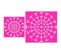 JIEYAO 2 Pcs Mandala Stencils Set, Dot Painting Tool, 16 Segment Creative Template Reusable for Rock Wood Canvas DIY Art Projects(2)