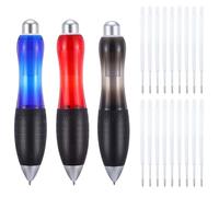 JIEYAO 21 Pcs Big Fat Pens With Lanyard, Weighted Pens for Hand Tremors, Large Wide Grip Pens Aids Writing for Arthritis Parkinson Carpal Tunnel(3 Pens + 18 Black/Blue/Red Refills)