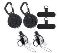JIEYAO 2Pcs Retractable Keychain, Heavy Duty Lanyard with Phone Tether Tabs Carabiner Badge Holder with 31.8" Steel Cord Lanyard ID Card Holder Retractable Reel Extendable Key Chain for ID Badges