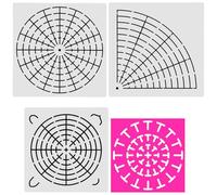 JIEYAO 4 Pcs Mandala Stencils Set, Dot Painting Tool, 5/8/16 Segment Creative Template Reusable Painting Stencils for Rock, Wood, Canvas DIY Art Projects(4)