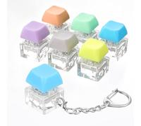 JIEYAO 6 Pack Keyboard Fidget Keychain, Keyboard Fidget Toy Button Clicker Decompression Finger Clicker Toys Button Squeeze Toys Finger Clickers for Office Desk Pass the Time Stress Relief Gifts