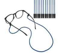 JIEYAO 6Pcs Eyeglasses Strap for Sports, Eye Glasses Holders Around Neck,No Tail Sunglasses String Anti-Slip Eyewear Retainer(Blue)