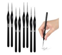 JIEYAO 8Pcs Fine Detail Paint Brushes Set, Professional Small Artist Paint Brushes with Triangular Handles Thin Brush Miniature Brush for Fine Detailing Acrylic Watercolor Oil Painting Line Painting