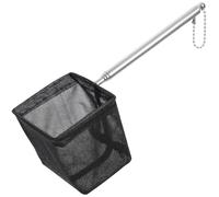 JIEYAO Aquarium Fish Net with Extendable Handle, 2.5" Tiny Fish Tank Net, Small Soft Fine Fishing Mesh Telescopic Aquarium Skimmer Nets Cleaning Tanks Aquarium Accessories for Tank Pond Creek (Black)