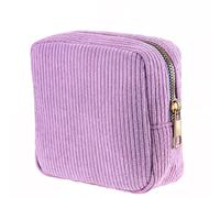 JIEYAO Corduroy Sanitary Napkin Storage Bag, Portable Period Bag for Teen Girls, Cute Period Pouch Soft Menstrual Cup Pouch Menstruation First Pad Bag Tampon Holder for Women (Purple)
