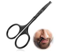 JIEYAO Nose Hair Scissors Round Tip, 3.75" Facial Hair Small Grooming Scissors Curved Safety Blades with Rounded Tip Eyebrow Scissors for Hair Eyelashes Nose Eyebrow Trimming Mustache