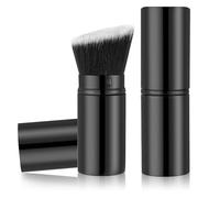 JIEYAO Retractable Kabuki Makeup Brush, Angled Travel Foundation Brush, Portable Powder Blush Brush Extensible Face Blender Brush Mini Flawless Brush for Liquid Cream Powder Face Makeup
