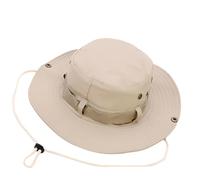 JIEYFC Adjustable Buckle Safari Sun Hat for Men & Women - Wide Brim hat Men UPF 50 Protection, Foldable Jungle Style Boonie Hat for Fishing, Hiking & Outdoor Adventures (UK, Alpha, One Size, Beige)