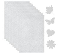 JIEYUCHU 10pcs Silver Card, A4 Glitter Card Sheets, Silver Glitter Non Shed Glitter Cardstock for DIY Crafts, Scrapbook, Birthday Party, Decorations
