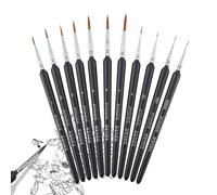 JIEYUCHU 11pcs Paint Brush Set, Art Detail Paint Brush Set, Paint Brushes Different Sizes for Fine Detailing, Art Painting, Nail, Models,Watercolour