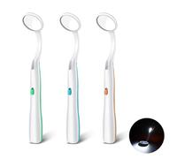 JIEYUCHU Dental Mirror with Light 3 Pack, Dentist Mirror with Anti-Fog, 15cm Mouth Oral Care Mirror for Teeth Cleaning, Oral Hygiene Inspection, Personal use