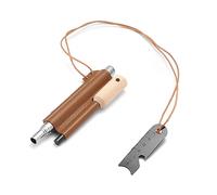 JIEYUCHU Survival Fire Steel, Magnesium Ferrocium Rod Firesteel, Fire Starter Kit with Handcrafted Wood Handle and Scale Scraper,for Outdoor Emergency Survival Tool for Camping Hiking
