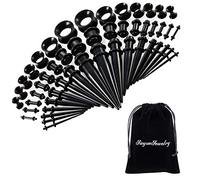 50 Pieces Ear Stretching Kit 14G-00G by JieyueJewelry - Acrylic Tapers and Plugs + Silicone Tunnels - Ear Gauges Expander Set Body Piercing Jewelry