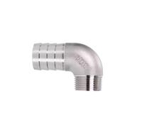 JIEYUZYUO 1/4" 3/8" 1/2" 3/4" 1" Bspt Male 6/8/10/12/14/15/16/20/25/32Mm Hose Barb Hosetail Elbow 90 Degree Connector Ss304 Stainless/Color/Dn8 * Barb 10Mm