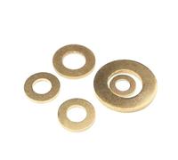 JIEYUZYUO 1/5/10/50Pcs M2 M2.5 M3/M4 M5 M6 M8 M10 M12 M14 M16 M18 Solid Brass Copper Flat Washer Plain Brass Gasket Shim Pad Spacer Circular/Color/M5*10 * 0.5 (100Pcs)